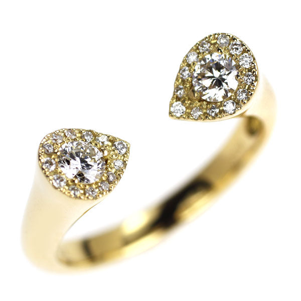 K18YG ダイヤモンド リング 0.33ct フォーク
