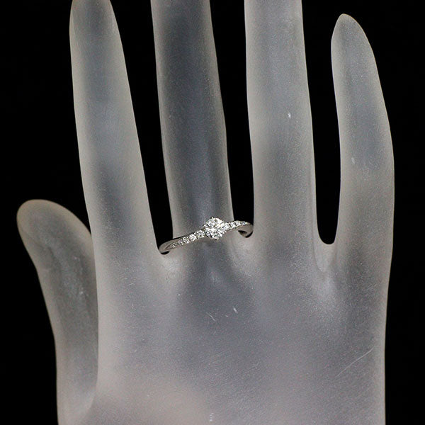 銀座シライシ Pt950 ダイヤモンド リング 0.300ct F VS1 3EXHC D0.098ct