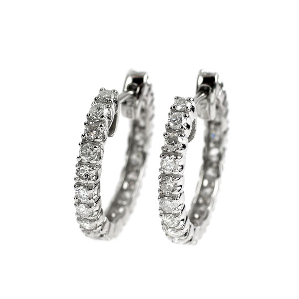 Pt900 ダイヤモンド フープ ピアス 1.00ct