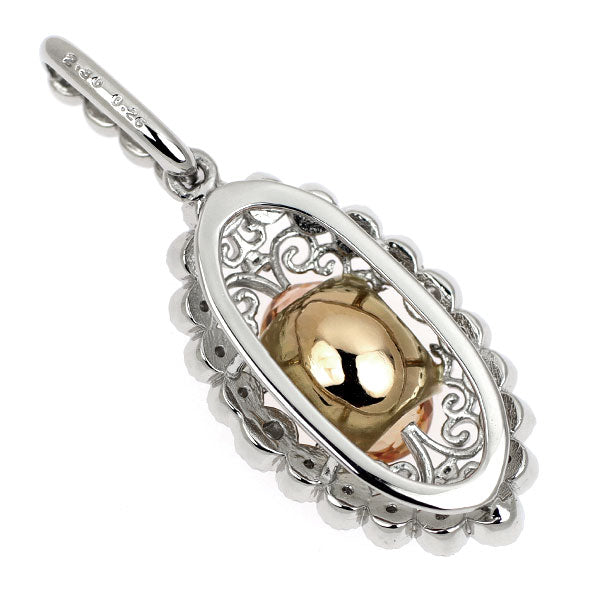 Pt900/K18PG サンセットオレンジ インペリアルトパーズ ダイヤモンド ペンダントトップ 2.30ct D0.26ct