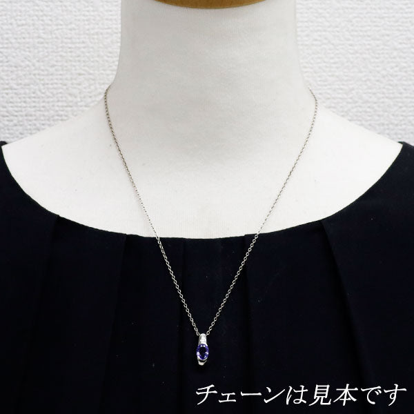Pt900 タンザナイト ダイヤモンド ペンダントトップ 1.05ct D0.04ct
