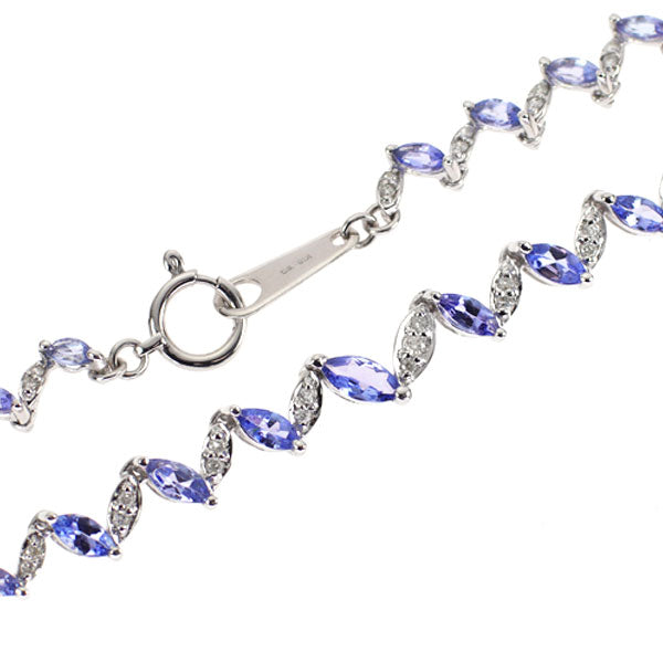 K18WG タンザナイト ダイヤモンド ネックレス 5.70ct D0.70ct