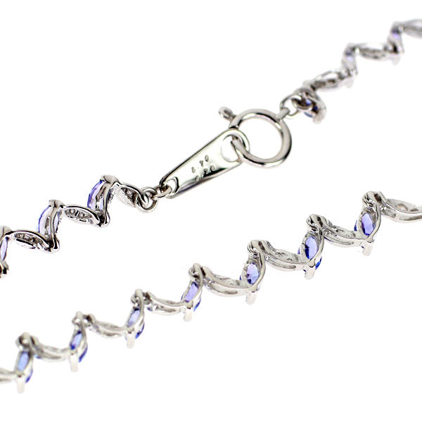K18WG タンザナイト ダイヤモンド ネックレス 5.70ct D0.70ct