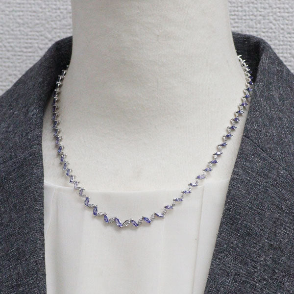K18WG タンザナイト ダイヤモンド ネックレス 5.70ct D0.70ct
