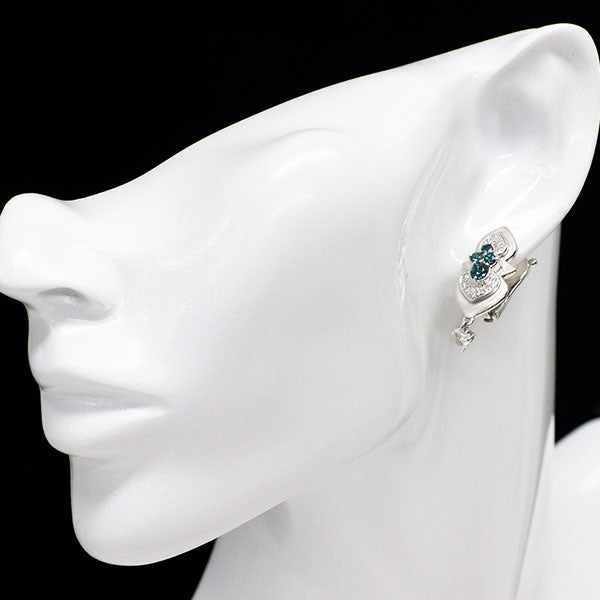 吉田綾子 希少 K18WG ブラジル産 アレキサンドライト ローズカット/ラウンドダイヤ ピアス兼イヤリング 0.87ct D0.79ct