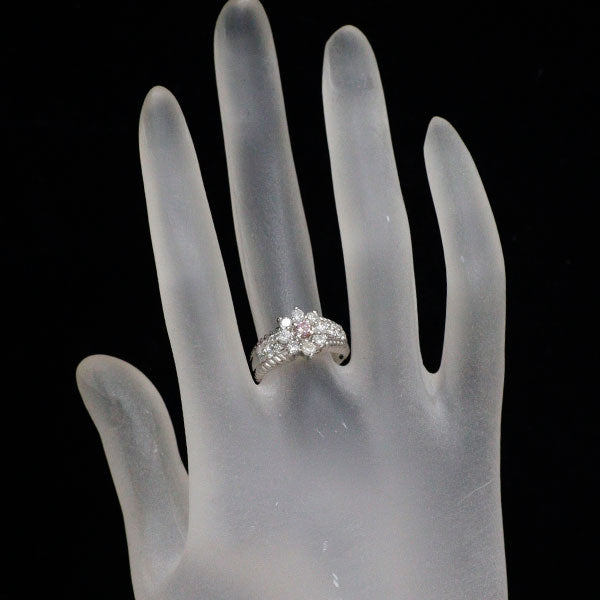 希少 Pt900 天然ピンク ダイヤモンド リング 0.151ct FPP I1 D0.849ct フラワー