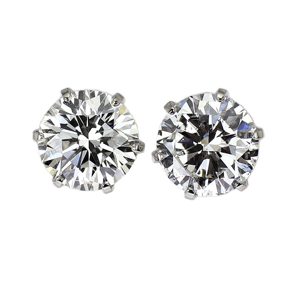 新品 Pt900 ダイヤモンド ピアス 1.050ct F/G SI2 VG/G スタッド【エスコレ】