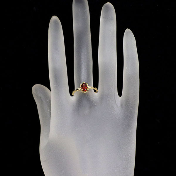 K18YG アンデシン ダイヤモンド リング 0.43ct D0.01ct