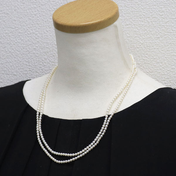 K18YG アコヤベビー 真珠 ロングネックレス 径約3.1-3.4mm