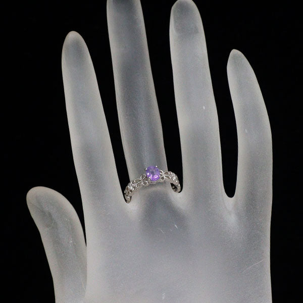 新品 希少 Pt950 ハックマナイト ダイヤモンド リング 0.41ct D0.04ct【エスコレ】