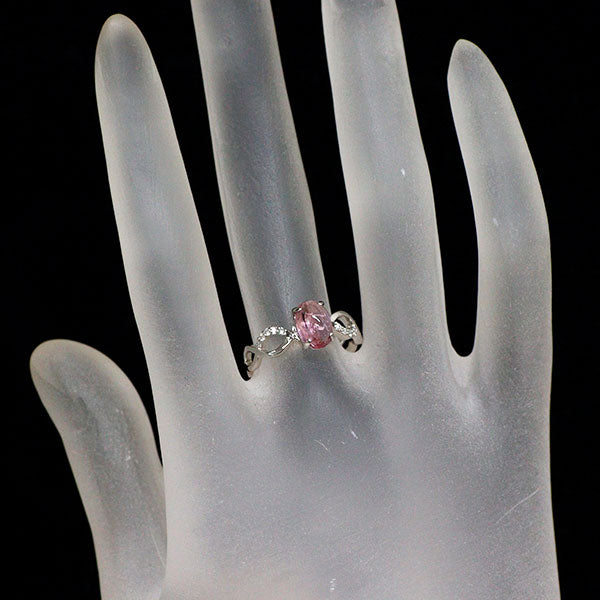 新品 希少 Pt950 ブラジル産 インペリアルトパーズ ダイヤモンド リング 1.29ct D0.06ct【エスコレ】