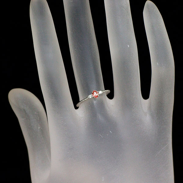 新品 希少 Pt950 ナイジェリア産 ヴェイリネナイト ダイヤモンド リング 0.137ct D0.03ct【エスコレ】