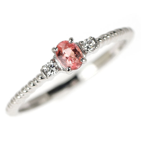 新品 希少 Pt950 ナイジェリア産 ヴェイリネナイト ダイヤモンド リング 0.137ct D0.03ct【エスコレ】