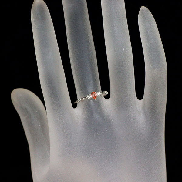 新品 希少 Pt950 ナイジェリア産 ヴェイリネナイト ダイヤモンド リング 0.120ct D0.04ct【エスコレ】