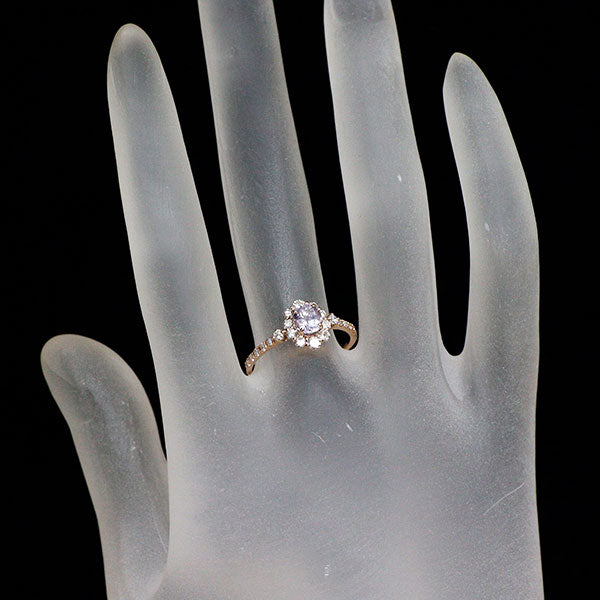 新品 希少 K18PG ピンクターフェアイト ダイヤモンド リング 0.710ct D0.43ct 【エスコレ】