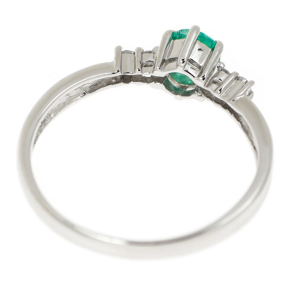 Pt850 エメラルド ダイヤモンド リング 0.27ct D0.06ct