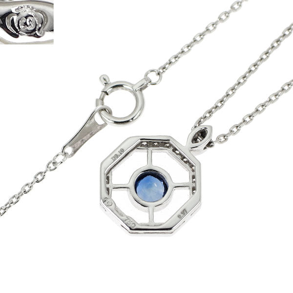 カールブラックバーン K18WG サファイア ダイヤモンド ペンダントネックレス 0.37ct D0.10ct