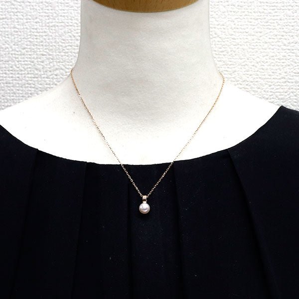 ミキモト K18PG アコヤ 真珠/パール ペンダントネックレス 径約 7.3mm