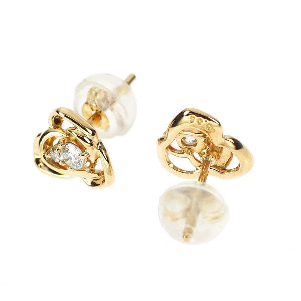K18YG ダイヤモンド ピアス 0.10ct フラワー