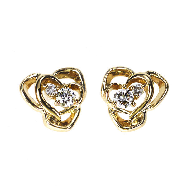 K18YG ダイヤモンド ピアス 0.10ct フラワー