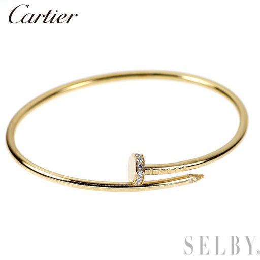 Cartier　カルティエ　ジュストアンクル　ダイヤ　バングル　YG　１６ カルティエ K18YG ダイヤモンド バングル ジュストアンクル 16号