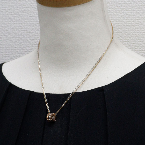カルティエ K18WG/PG ダイヤモンド ペンダントネックレス ラブ スリーフープ