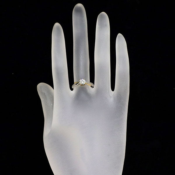 ミキモト Pt950/ K18YG ダイヤモンド リング 0.50ct F VS2 VG