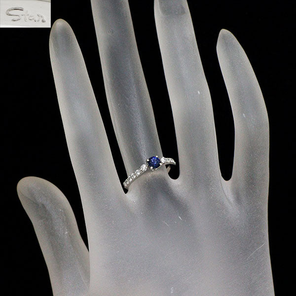 スタージュエリー Pt950 サファイア ダイヤモンド リング D0.22ct