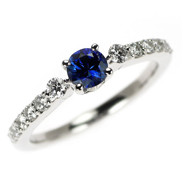 スタージュエリー Pt950 サファイア ダイヤモンド リング D0.22ct