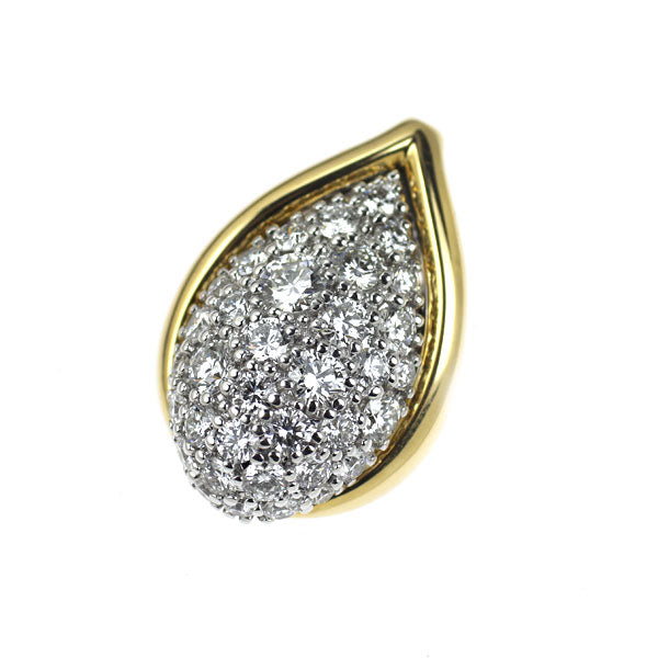 田崎真珠 K18YG/WG ダイヤモンド ペンダントトップ 0.43ct