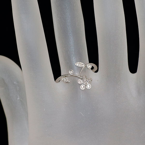 Abheri Pt900 ダイヤモンド リング 0.08ct 139A現行モデル フラワー 植物