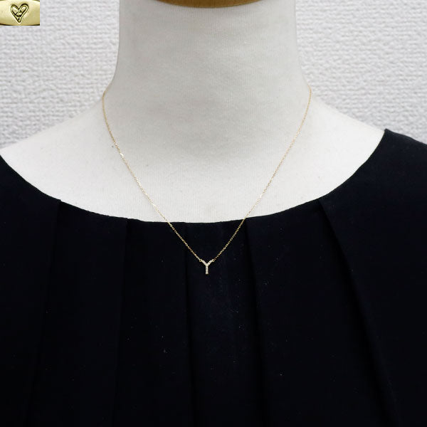ヴィヴィアンクチュール/アーカー K18YG ダイヤモンド ペンダントネックレス 0.03ct イニシャル「Y」