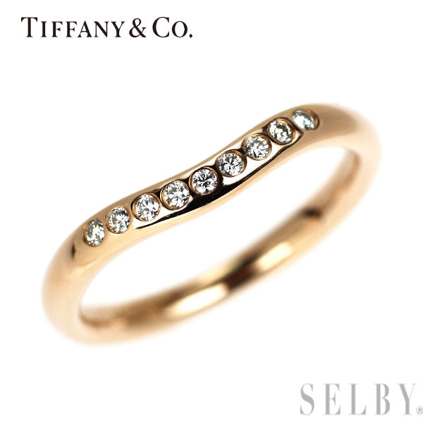 ティファニー K18PG ダイヤモンド リング カーブドバンド