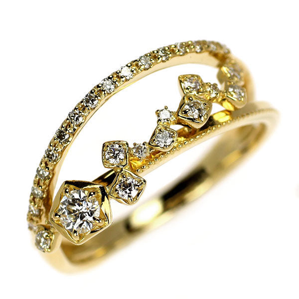 wish upon a star K18YG ダイヤモンド リング 0.112ct D0.17ct