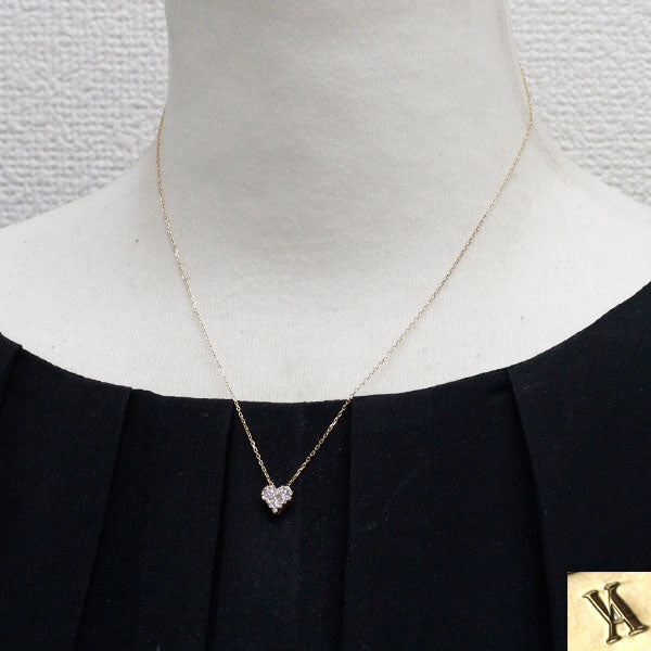 ヴァンドーム青山 K18YG ダイヤモンド ペンダントネックレス 0.30ct ハート