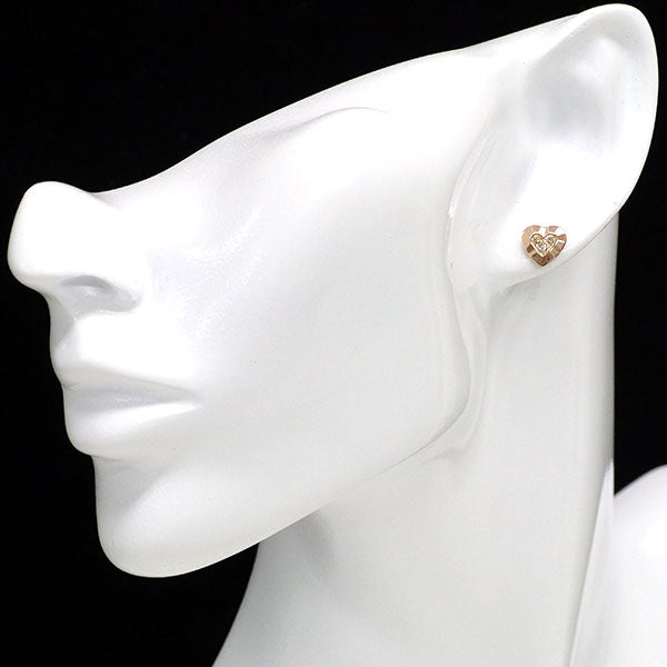 カシケイ K18PG ダイヤモンド ピアス 0.10ct アンフォゲッタブルハート キャッチ社外