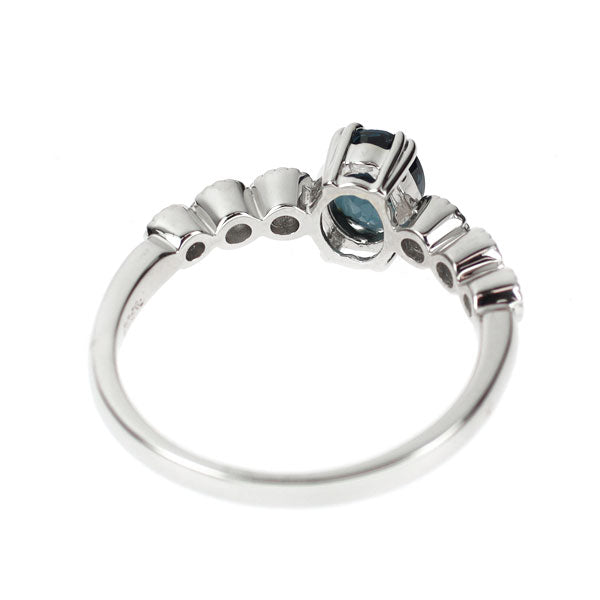 希少 Pt900 ベキリーブルー カラーチェンジガーネット ダイヤモンド リング 0.82ct D0.19ct