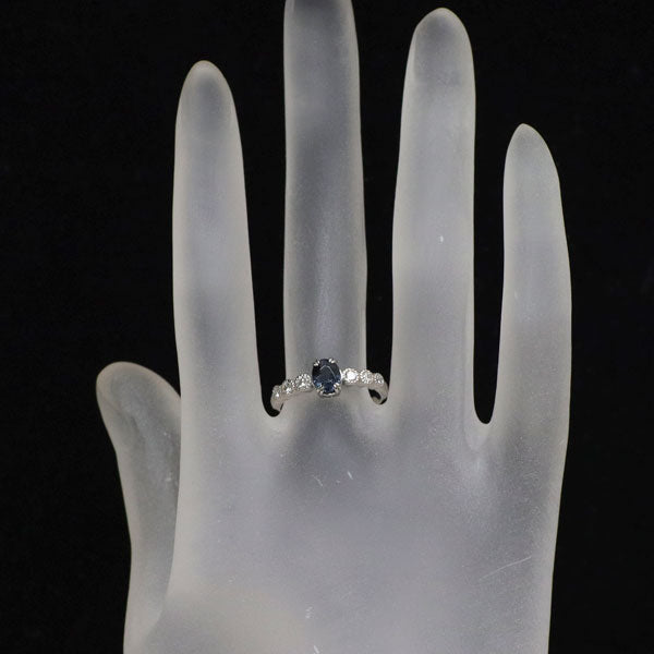 希少 Pt900 ベキリーブルー カラーチェンジガーネット ダイヤモンド リング 0.82ct D0.19ct