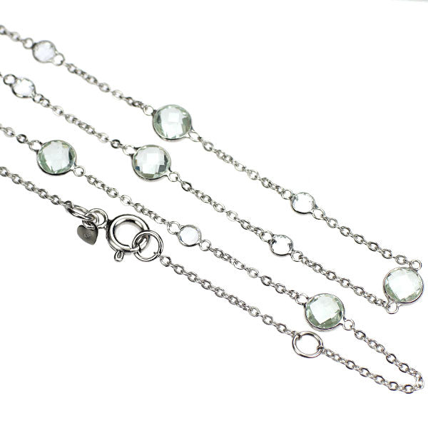K18WG クオーツ トパーズ ステーション ネックレス 4.85ct