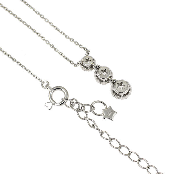 スタージュエリー Pt950 多面/スターカット/ラウンドブリリアント ダイヤモンド ペンダントネックレス 0.33ct