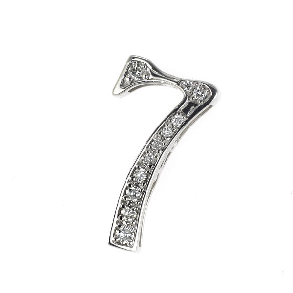 K18WG ダイヤモンド ペンダントトップ 0.10ct ナンバー「7」