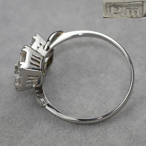 Pt999 オールドカットダイヤモンド リング トワエモア アンティーク/陽刻ヴィンテージ製品【ヒスコレ】