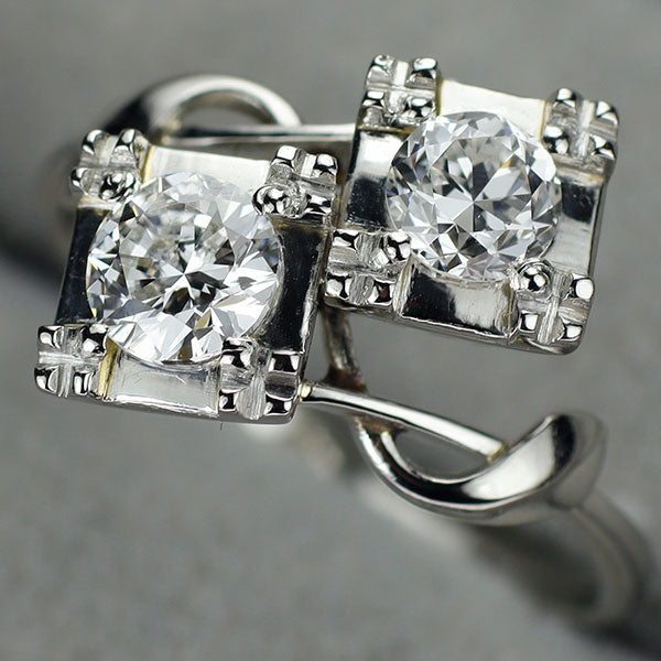 Pt999 オールドカットダイヤモンド リング トワエモア アンティーク/陽刻ヴィンテージ製品【ヒスコレ】