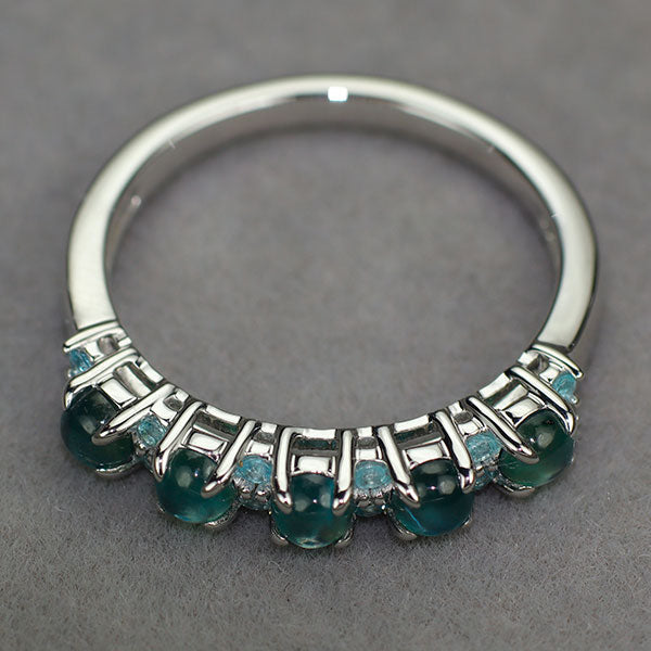 K18WG アレキサンドライトキャッツアイ パライバカラートルマリン リング 0.65ct T0.13ct