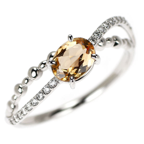 Pt900 サンセットオレンジインペリアルトパーズ ダイヤモンド リング 1.17ct D0.14ct