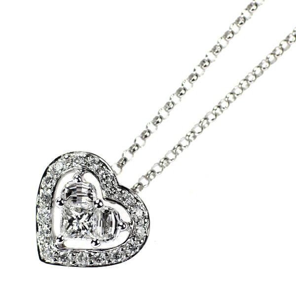 K18WG ダイヤモンド ペンダントネックレス 0.50ct ハート