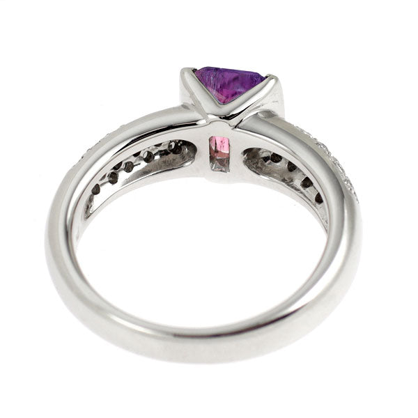 Pt900 パーティカラートルマリン ダイヤモンド リング 1.07ct D0.23ct