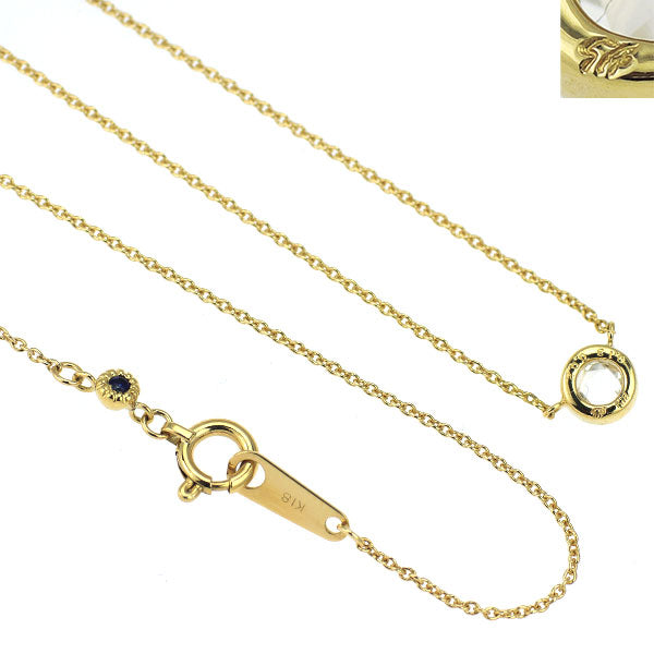 セイレーンアズーロ K18YG ローズカット ダイヤモンド サファイア ペンダントネックレス 0.13ct 0.02ct