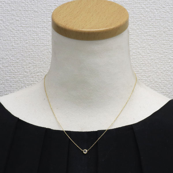セイレーンアズーロ K18YG ローズカット ダイヤモンド サファイア ペンダントネックレス 0.13ct 0.02ct