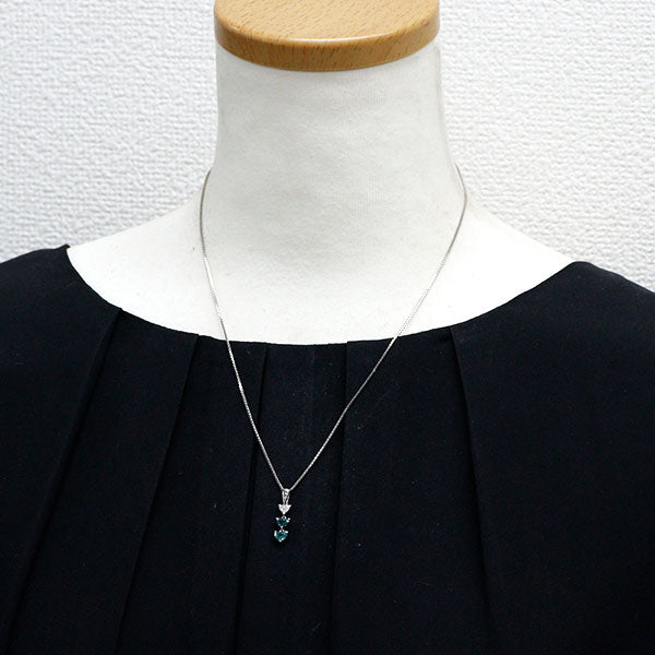 希少 Pt900/ Pt850 ハートシェイプ アレキサンドライト ダイヤモンド ペンダントネックレス 0.74ct D0.20ct